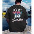 Baseball 10 Year Old Ice Cream Drip 10th Birthday Boys Men's Back Print T-Shirt