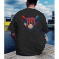Baseball 10 Year Old Splash Drip 10th Birthday Boy Number 10 Men's Back Print T-Shirt Baseball 10 Year Old Splash Drip 10th Birthday Boy Number 10 Men's Back Print T-Shirt