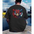 Baseball 12 Year Old Splash Drip 12th Birthday Boy Number 12 Men's Back Print T-Shirt Baseball 12 Year Old Splash Drip 12th Birthday Boy Number 12 Men's Back Print T-Shirt