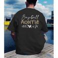 Baseball Auntie Leopard Baseball Heart Men's Back Print T-Shirt Baseball Auntie Leopard Baseball Heart Men's Back Print T-Shirt