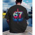 Baseball Bat Hands Drip 67 Six Seven Gen Alpha Slang Meme Men's Back Print T-Shirt Baseball Bat Hands Drip 67 Six Seven Gen Alpha Slang Meme Men's Back Print T-Shirt