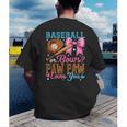 Baseball Or Bows Paw Paw Loves You Gender Reveal Baby Party Men's Back Print T-Shirt Baseball Or Bows Paw Paw Loves You Gender Reveal Baby Party Men's Back Print T-Shirt