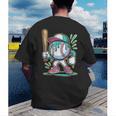 Baseball Character Cartoon Batter Drip Style Women Men Men's Back Print T-Shirt Baseball Character Cartoon Batter Drip Style Women Men Men's Back Print T-Shirt
