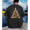 Baseball Christmas Tree Light Xmas Baseball Men's Back Print T-Shirt