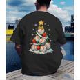 Baseball Christmas Tree Lights Santa Sport Player Lover Xmas Men's Back Print T-Shirt