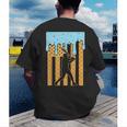 Baseball Drip Dripping Ice Cream Sport Player American Flag Men's Back Print T-Shirt