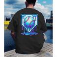 Baseball Drip Ice Cream Blue Glow Melt Ball Graphic Men's Back Print T-Shirt Baseball Drip Ice Cream Blue Glow Melt Ball Graphic Men's Back Print T-Shirt