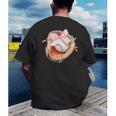 Baseball Drip Ice Cream Coquette Pink Bow Baseball Player Men's Back Print T-Shirt
