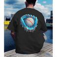 Baseball Drip Ice Cream Glove With Sprinkles Ball Boys Youth Men's Back Print T-Shirt