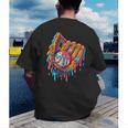 Baseball Drip Ice Cream Sprinkles Baseball Glove For Boys Men's Back Print T-Shirt