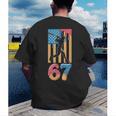 Baseball Drip USA Flag 67 Player 67th Birthday Ice Cream 67 Men's Back Print T-Shirt