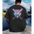 Baseball Dripping 67 Home Plate Six Seven Boy Kids Sports Men's Back Print T-Shirt