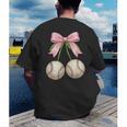 Baseball Girls Women Coquette Pink Bow Baseball Men's Back Print T-Shirt Baseball Girls Women Coquette Pink Bow Baseball Men's Back Print T-Shirt