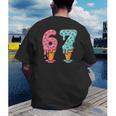 Baseball Ice Cream Drip 6 7 Kids 67 Birthday Men's Back Print T-Shirt