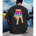 Baseball Ice Cream Drip Home Plate Glove Respect Drip 2 Side Men's Back Print T-Shirt