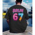 Baseball Ice Cream Drip Number 67 Player Or 67th Birthday Men's Back Print T-Shirt Baseball Ice Cream Drip Number 67 Player Or 67th Birthday Men's Back Print T-Shirt
