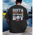 Baseball Ice Cream Drip Sista Of The Birthday Boy Men's Back Print T-Shirt Baseball Ice Cream Drip Sista Of The Birthday Boy Men's Back Print T-Shirt