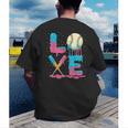 Baseball Love Drip Ice Cream Colorful Baseball Men's Back Print T-Shirt