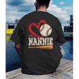 Baseball Nannie Baseball Heart Family Matching Men's Back Print T-Shirt