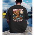 Baseball Player Christmas Gingerbread Smashing Through Snow Men's Back Print T-Shirt Baseball Player Christmas Gingerbread Smashing Through Snow Men's Back Print T-Shirt