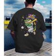 Baseball Player Mardi Gras Alligator Carnival Costume Beads Men's Back Print T-Shirt