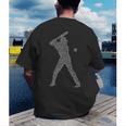 Baseball Player Typography Word Art Men's Back Print T-Shirt