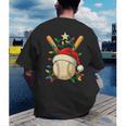 Baseball Santa Christmas Ball Baseball Lover Player Boys Men's Back Print T-Shirt