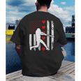 Baseball Silhouette Heart USA Flag Hearts American Boys Kids Men's Back Print T-Shirt