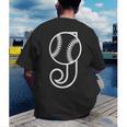 Baseball Sport Player Monogram Cool Initial Letter J Men's Back Print T-Shirt Baseball Sport Player Monogram Cool Initial Letter J Men's Back Print T-Shirt