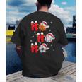 Basketball Baseball Soccer Christmas Ho Ho Ho Santa Xmas Men's Back Print T-Shirt Basketball Baseball Soccer Christmas Ho Ho Ho Santa Xmas Men's Back Print T-Shirt
