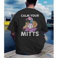 Calm Your Mitts Baseball Ice Cream Drip Crossed Bats Sport Men's Back Print T-Shirt Calm Your Mitts Baseball Ice Cream Drip Crossed Bats Sport Men's Back Print T-Shirt