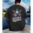 Coffee And Baseball Baseball Player Men's Back Print T-Shirt Coffee And Baseball Baseball Player Men's Back Print T-Shirt