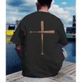 Cross Baseball Bats Christian Faith Sports Coach Pitcher Men's Back Print T-Shirt Cross Baseball Bats Christian Faith Sports Coach Pitcher Men's Back Print T-Shirt