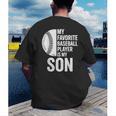 Cute Favorite Baseball Player Is My Son Women Men Men's Back Print T-Shirt Cute Favorite Baseball Player Is My Son Women Men Men's Back Print T-Shirt