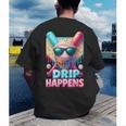Drip Happens Baseball Ice Cream Bat And Ball With Sunglasses Men's Back Print T-Shirt Drip Happens Baseball Ice Cream Bat And Ball With Sunglasses Men's Back Print T-Shirt