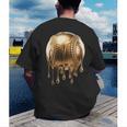 Dripping Gold Drip Baseball Game Day Player Coach Baller Men's Back Print T-Shirt