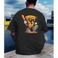 Drippy Pizza Baseball Slice Cartoon Sports Food Men's Back Print T-Shirt