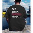 Eat Sleep Baseball Repeat Baseball Player Men's Back Print T-Shirt Eat Sleep Baseball Repeat Baseball Player Men's Back Print T-Shirt