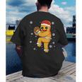 Gingerbread Man Baseball Christmas Men's Back Print T-Shirt Gingerbread Man Baseball Christmas Men's Back Print T-Shirt