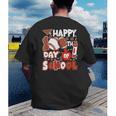 Happy 100 Days Of School Baseball Football PE Teacher Men's Back Print T-Shirt Happy 100 Days Of School Baseball Football PE Teacher Men's Back Print T-Shirt