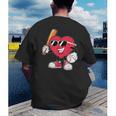Heart Play Baseball Valentine's Day Teens Boys Girls Kids Men's Back Print T-Shirt Heart Play Baseball Valentine's Day Teens Boys Girls Kids Men's Back Print T-Shirt