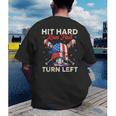 Hit Hard Run Fast Turn Left Baseball Cream Drip Crossed Bats Men's Back Print T-Shirt Hit Hard Run Fast Turn Left Baseball Cream Drip Crossed Bats Men's Back Print T-Shirt
