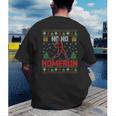 Ho Ho Homerun Xmas Sports Player Baseball Ugly Christmas Men's Back Print T-Shirt Ho Ho Homerun Xmas Sports Player Baseball Ugly Christmas Men's Back Print T-Shirt