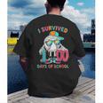 HUGvyn I Survived 100 Days Of School Baseball 6 7 Ice Cream Men's Back Print T-Shirt
