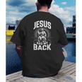 Jesus Has My Back Baseball Faith Motivation Tee Christian Men's Back Print T-Shirt