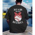 Just A Girl Who Loves Baseball Cute Retro Baseball Lover Men's Back Print T-Shirt