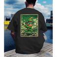 Leprechaun Playing Baseball Japanese Art St Patricks Day Men's Back Print T-Shirt Leprechaun Playing Baseball Japanese Art St Patricks Day Men's Back Print T-Shirt