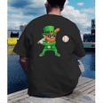 Leprechaun Playing Baseball St Patricks Day Sport Boys Men's Back Print T-Shirt