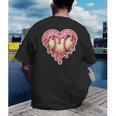 Melting Baseball Drip Heart Softball Player Lover Ice Cream Men's Back Print T-Shirt Melting Baseball Drip Heart Softball Player Lover Ice Cream Men's Back Print T-Shirt