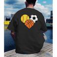 Mom Sports Heart Soccer Basketball Baseball Softball Men's Back Print T-Shirt Mom Sports Heart Soccer Basketball Baseball Softball Men's Back Print T-Shirt